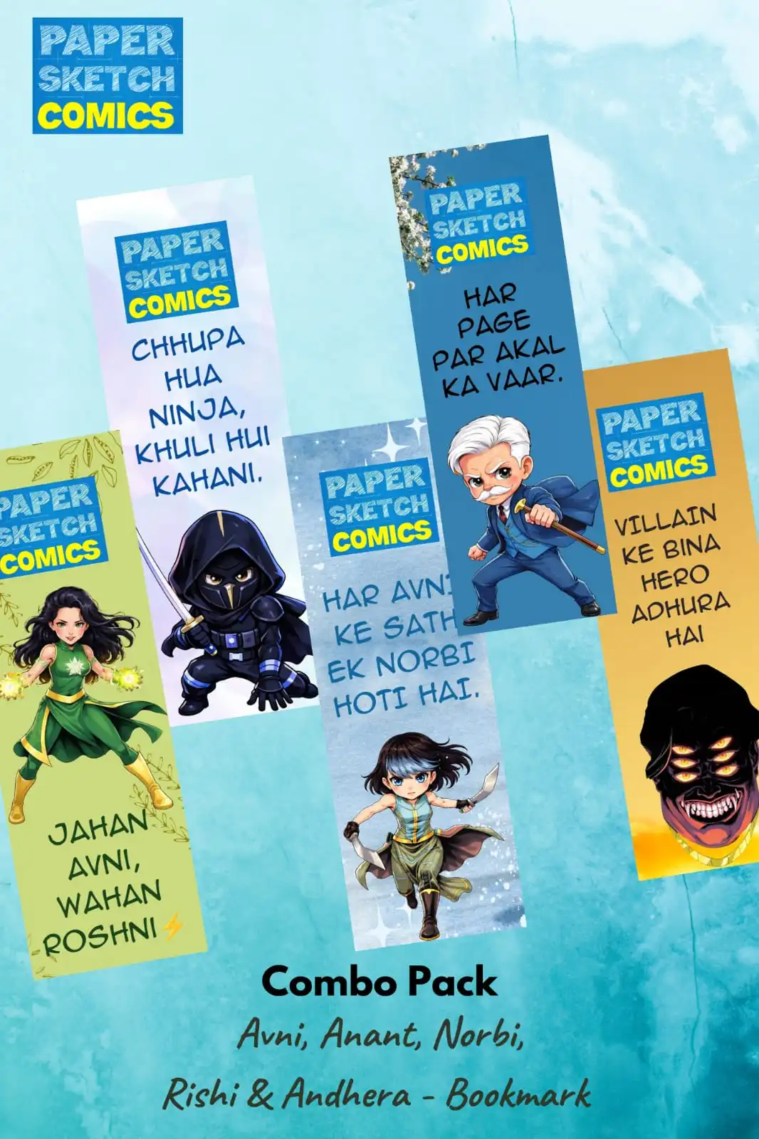 Paper Sketch Comics Bookmarks